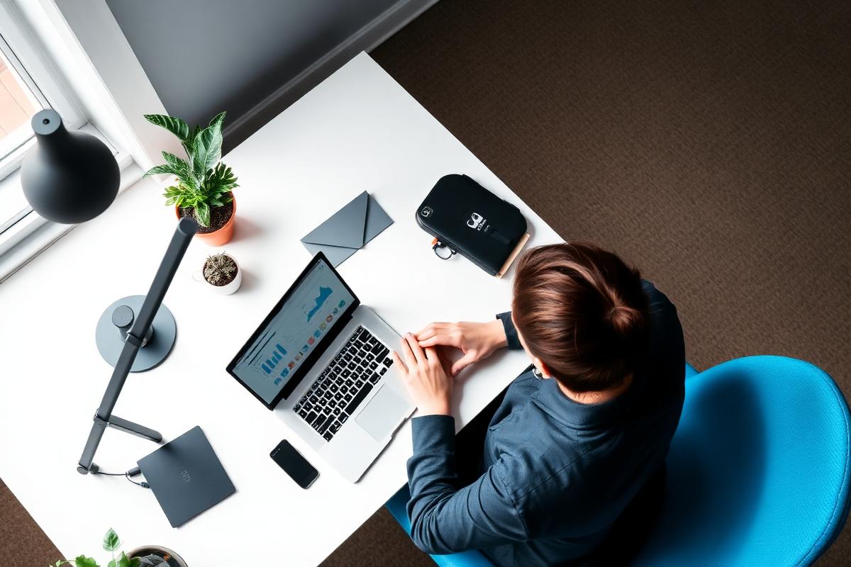 Property analyst reviewing real estate data dashboards on a laptop